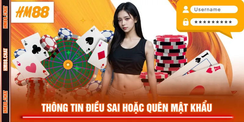 Thông tin điều sai hoặc quên mật khẩu